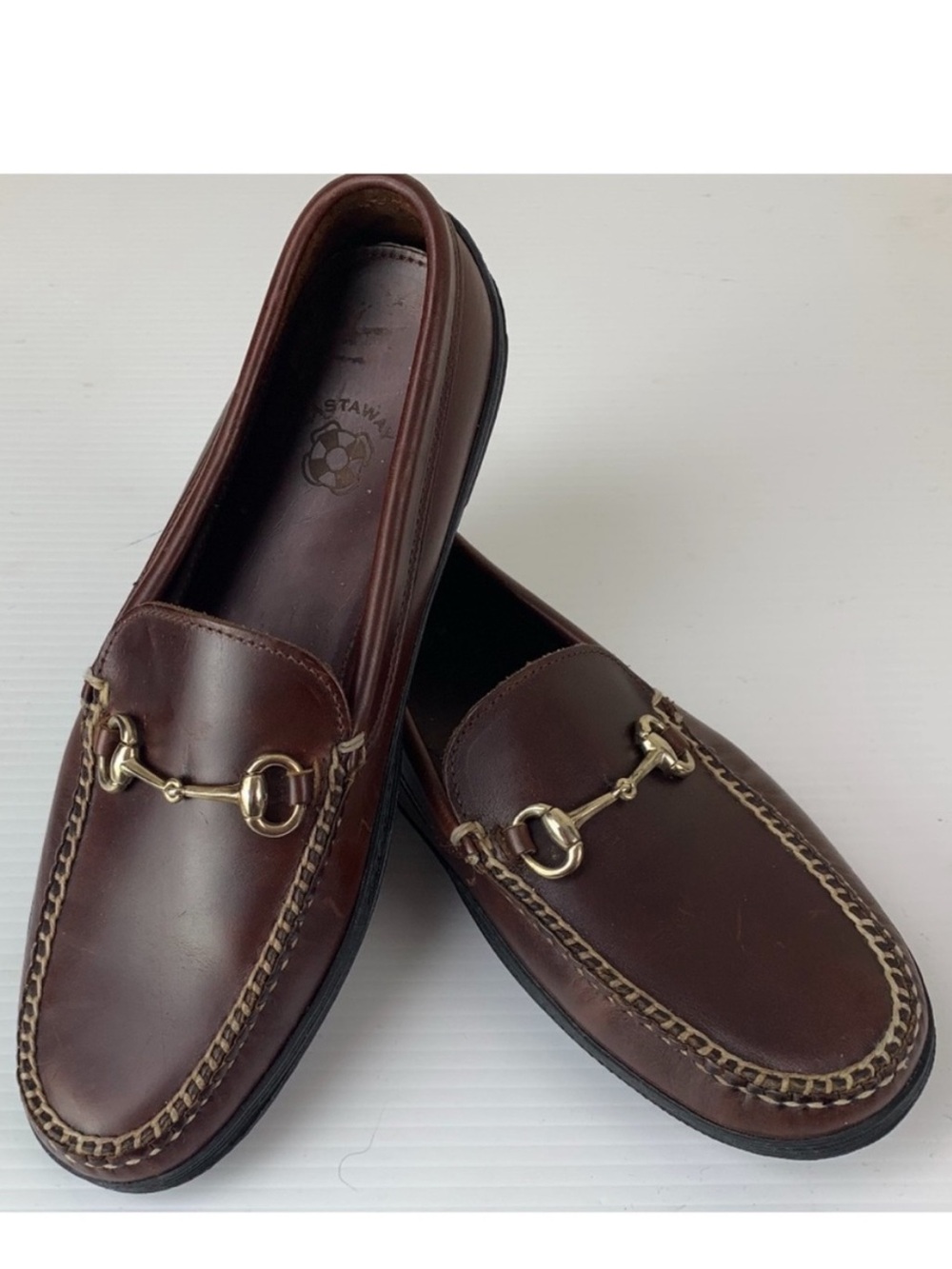 Castaway Brown Leather Horse Bit Briar Nantucket Driving Shoes Loafers